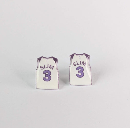 Jaden McDaniels "SLIM" jersey earrings