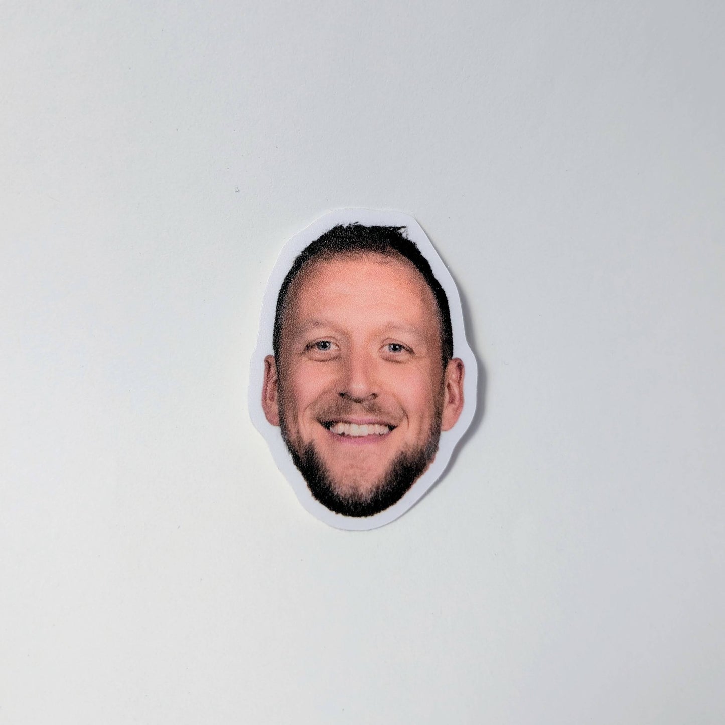 Flat sticker portrait on a plain background