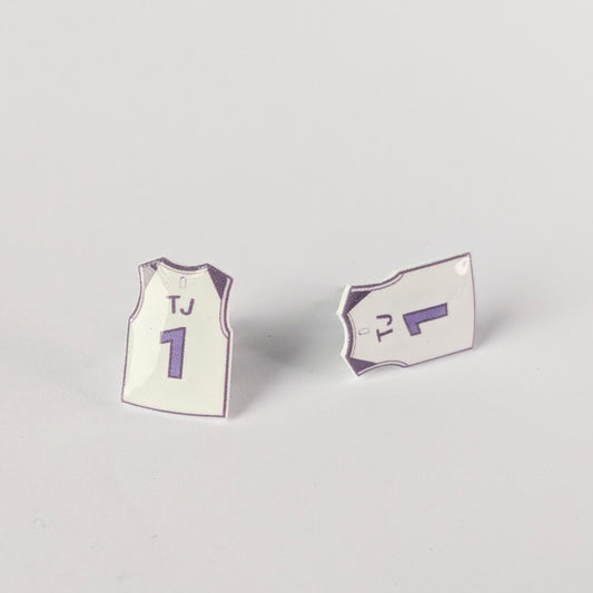 TJ Shannon “TJ” jersey earrings