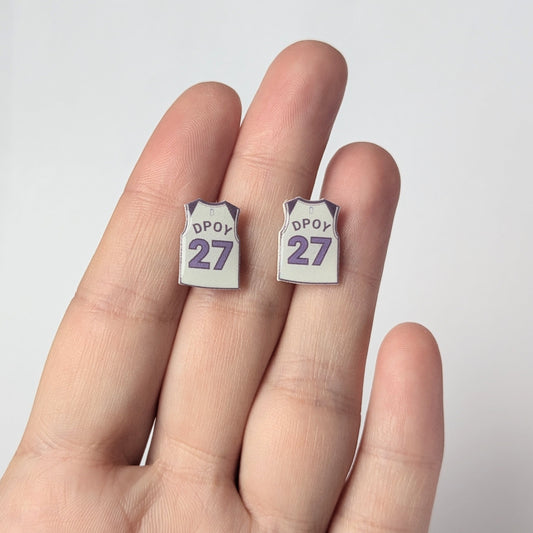 Rudy Gobert “DPOY” jersey earrings