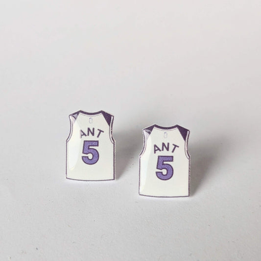 Anthony Edwards “ANT” jersey earrings